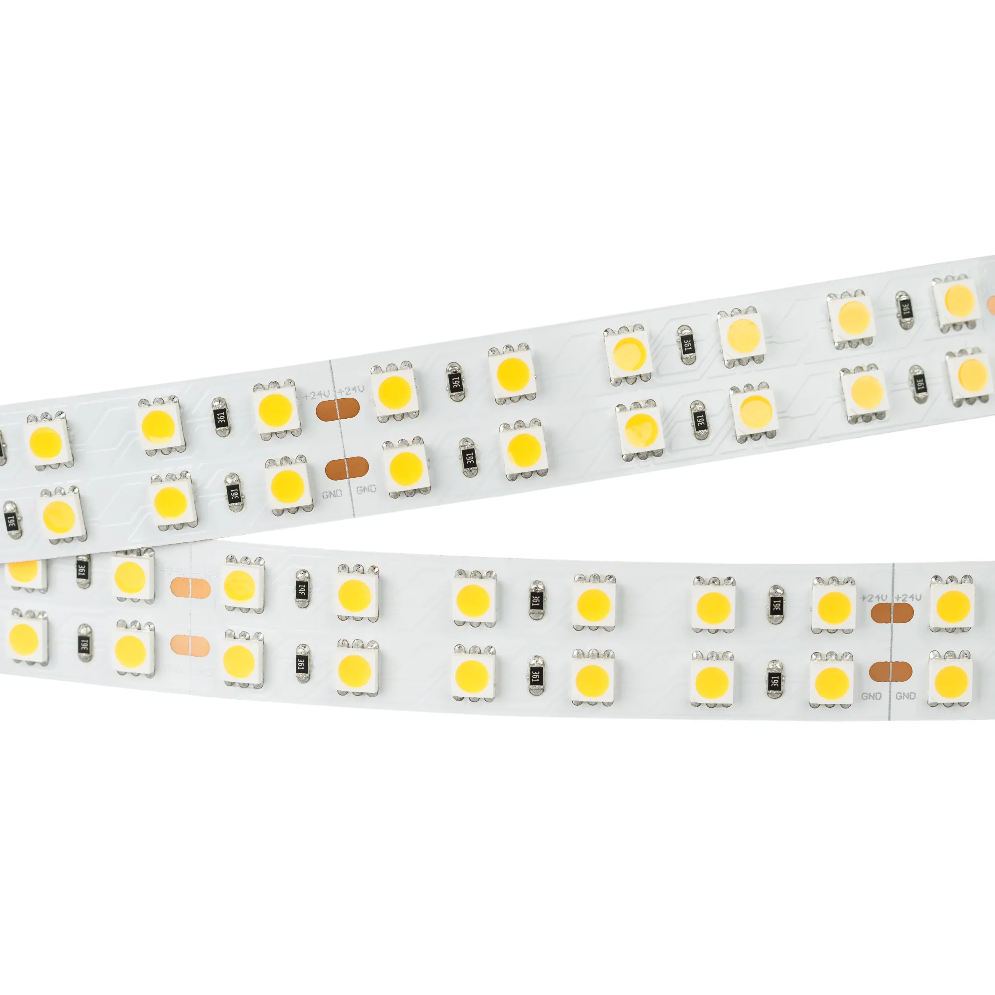 Лента светодиодная RT 2-5000 24V Warm3000 2x2 (5060, 720 LED, LUX) (Arlight, 34.4 Вт/м, IP20)