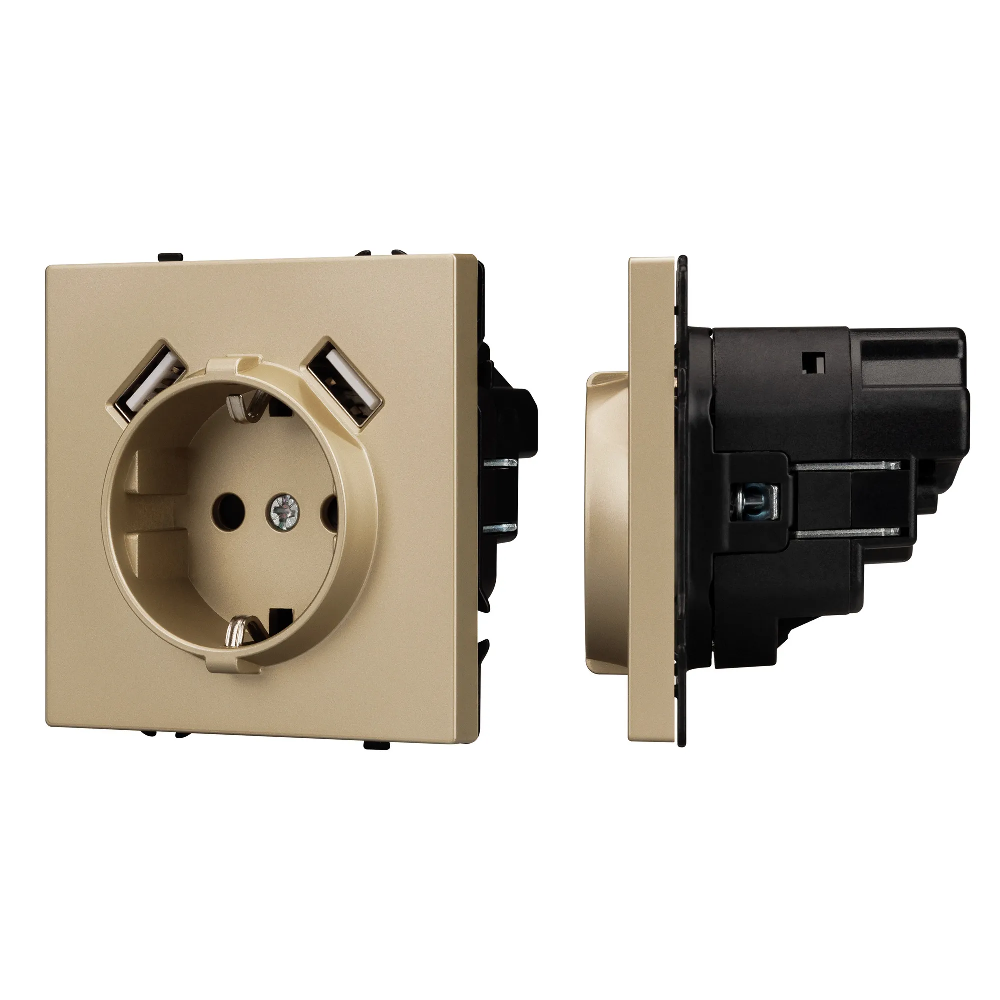 Механизм розетки с USB зарядкой SCT-NOBE-MUAA-SFPL-GD (230V, 16A) (Arlight, -) - изображение товара